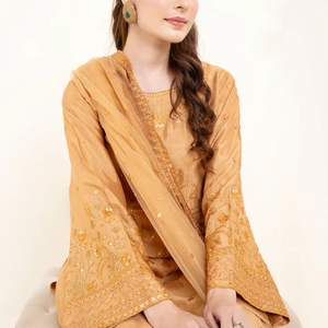 Costume 3 Pièces de Luxe pour Femme, Style Pakistanais, Broderie Lourde avec Dupatta en Chiffon, Personnalisé, Collection 2026, En Vente - Product Image 5