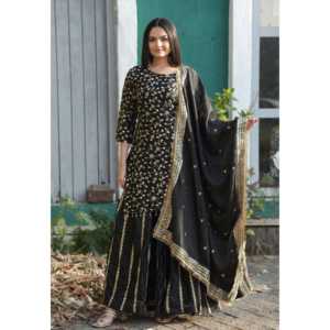 Conjuntos de diseñador para mujer, traje Lehenga bordado con Dupatta elegante - Product Image 4