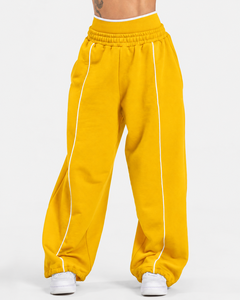 <b>Women's</b> Contrastline Full Zip Tracksuit Two Piece Casual Outfit Relaxed <b>Jacket</b> And Wide Leg Pants Matching Apparel Set Style - Product Image 5
