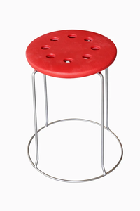 Portable <b>Plastic</b> <b>Stool</b> Chrome Metal Frame Lightweight Multipurpose Furniture Decoration Home Use Modern Design Living Room - Product Image 2