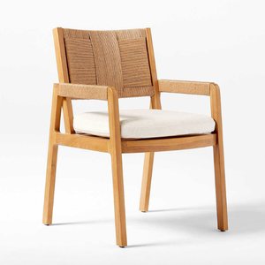 Silla de Comedor de Diseño de Lujo con Respaldo, Estilo Moderno y Estructura de Madera de Teca para Muebles del Hogar - Product Image 2