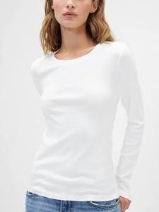 Camiseta Casual de Manga Larga con Cuello Redondo para Mujer, Corte Ajustado, Tejido de Punto de Poliéster/Algodón, Transpirable, de Secado Rápido, Antiarrugas - Product Image 1