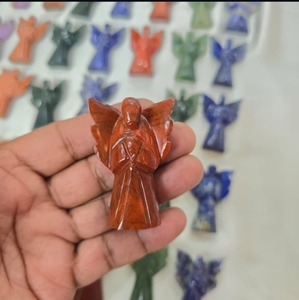 Natural multi colours <b>Angels</b> Carved Carnelian <b>Angel</b> Figurine With Wings Home Decoration Collectible <b>Ornament</b> - Product Image 1