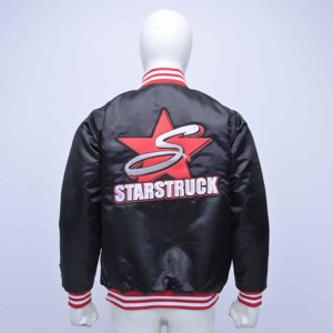 High Quality Wholesale Customized Logo Unisex Satin <b>Varsity</b> <b>Jacket</b> Full-Length <b>Bomber</b> <b>Jacket</b> <b>Jacket</b> For <b>Mens</b> Streetwear - Product Image 6