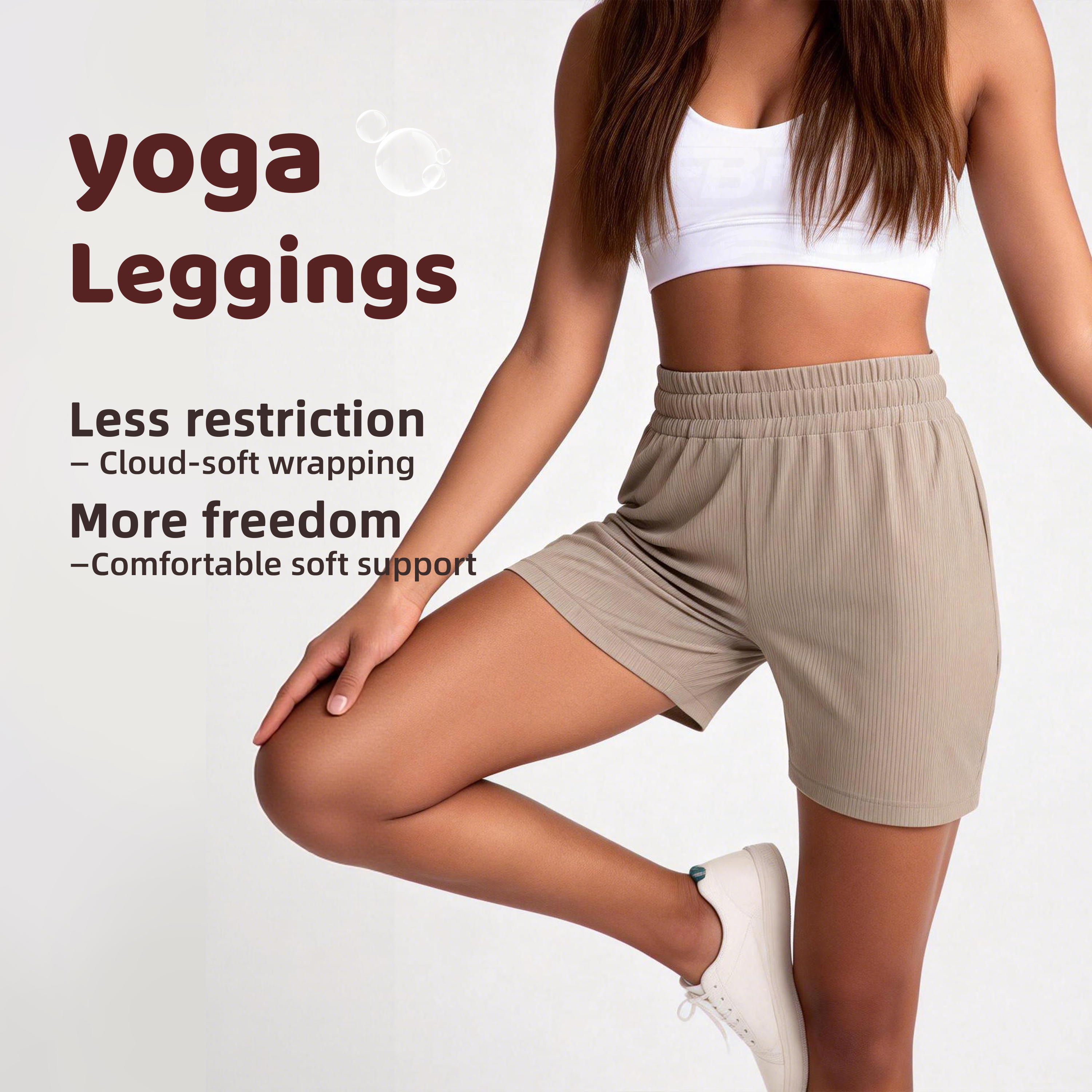 Women's High Waisted Wide Leg Yoga Pants 4-Way Stretch Tummy Control Side Pockets Drawstring Waist Full Length Solid