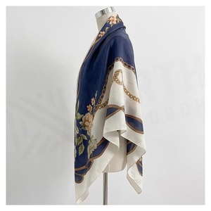 Women's Square <b>Silk</b> Scarf Floral Print Digital Printed Elegant Multi-Functional Fashion Accessory Outdoor Use 220g Customize All - Product Image 3