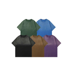 Camiseta Casual de Manga Corta para Hombre, Cuello Redondo, Color Sólido, Tejido de Punto, Corte Regular, Teñido Liso, Transpirable y Cómoda - Product Image 5