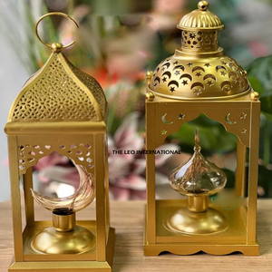 โคมไฟเทียนสไตล์โมร็อกโก โคมไฟรอมฎอน ไฟ LED ของตกแต่งสำหรับชาวมุสลิม อิสลาม ของประดับตกแต่งวันอีด มูบาร็อค รอมฎอน - Product Image 4