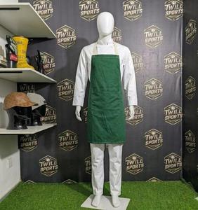 Delantal de Algodón Verde con Bolsillo Frontal para Cocina, Restaurante, Bar, Uso Unisex, Tela Tejida, Uniforme para Camareros - Product Image 3