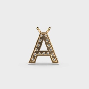 A Letter <b>Initial</b> Moissanite Pendant 925 Sterling <b>Silver</b> Yellow Gold Plated Round Cut Diamond Look Alphabet <b>Necklace</b> Charm Women - Product Image 5