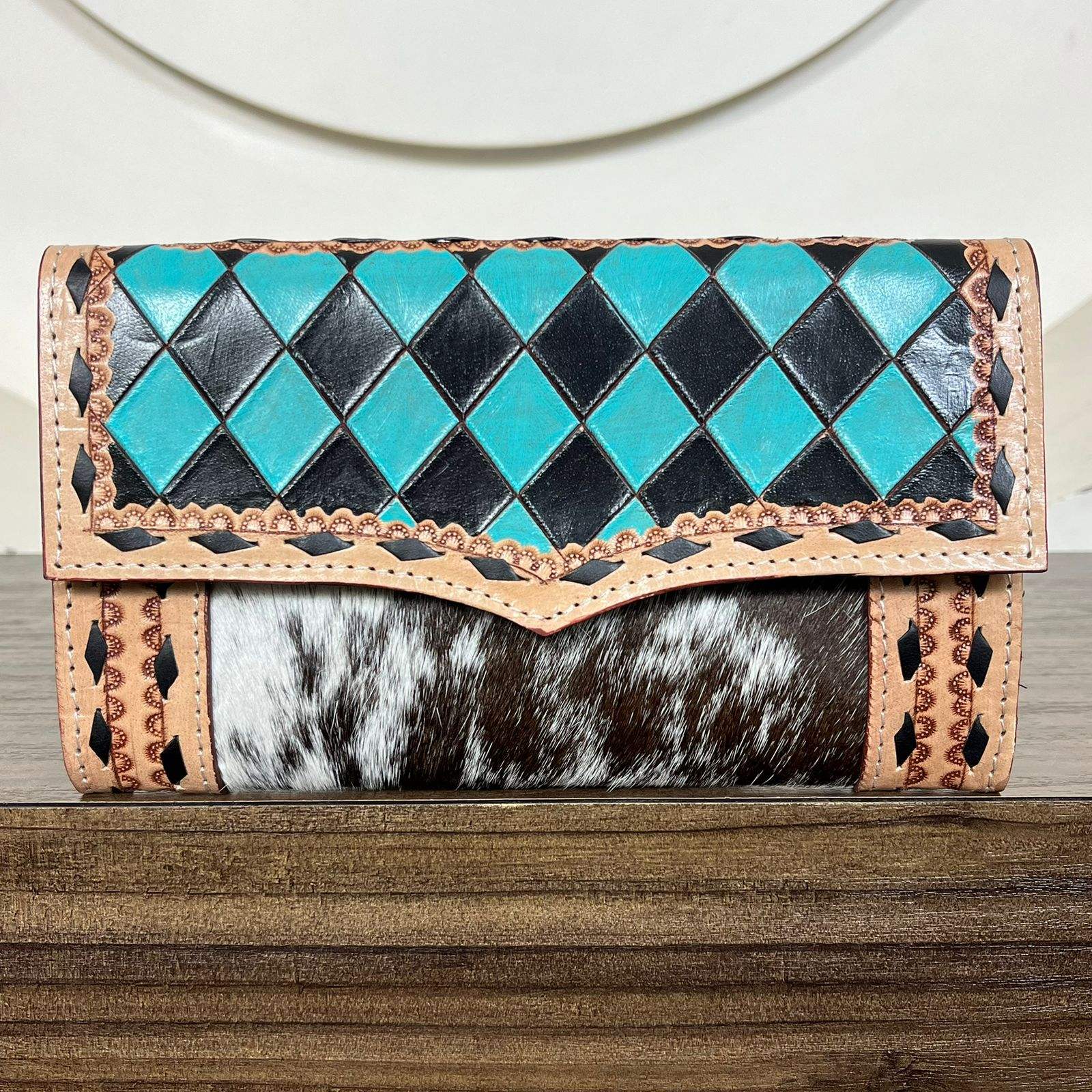 Black & Turquoise Checkered