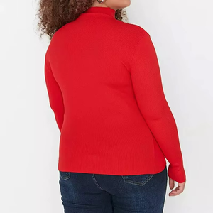 Suéter de Mujer de Talla Grande con Cuello Redondo y Manga Larga, Diseño Calado, Estilo Casual y Sencillo - Product Image 2