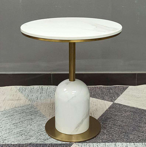 Luxury Modern Style Natural Marble Base <b>Small</b> <b>Round</b> Coffee <b>Table</b> - Product Image 1