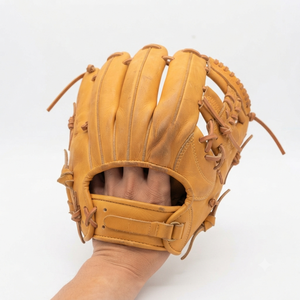 Leather <b>Baseball</b> Glove OEM Service H-Web Right-Handed Full Finger Outfield Adult Hook And Loop Closure All Seasons - Product Image 4