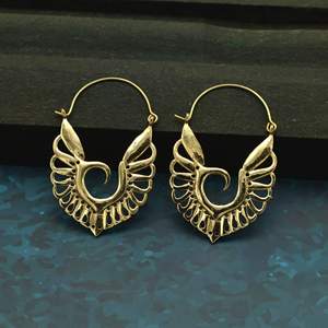 Boucles d'oreilles créoles en laiton plaqué or, style bohème, bijoux pendantes tendance pour femme - Product Image 3