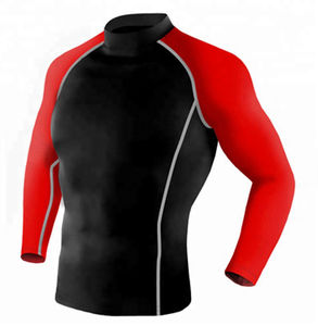 Vente en gros de shorts de surf en spandex personnalisés avec transfert thermique, concevez vos propres chemises de compression à manches longues, rashguard MMA Bjj, séchage rapide - Product Image 4