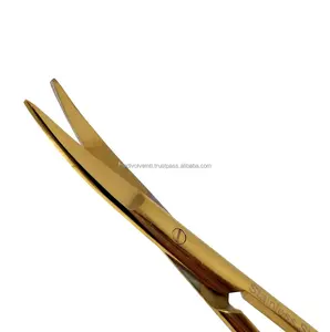 Tijeras Micro Iris Manuales Premium 4.5, Puntas Curvas y Puntiagudas, Mango Dorado, Acero Inoxidable, Instrumento Quirúrgico Dental y Veterinario - Product Image 6