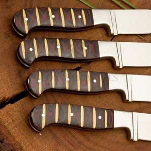 OEM Custom Crimson Carve <b>Steak</b> <b>Knives</b> Set – 4-Piece Handmade Satin Finish <b>Steak</b> <b>Knives</b> - Product Image 2
