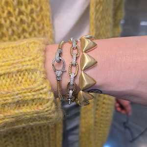 Wholesale Diamond Chain Link <b>Bracelets</b> Pave Set Luxury Adjustable Thick Statement Stacking <b>Bracelets</b> 10K 14K 18K Real <b>Solid</b> Gold - Product Image 6