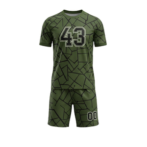 PUFFIN SPORTS OEM ODM Uniforme de football personnalisé par sublimation, séchage rapide, unisexe, adulte, toutes saisons, ensemble maillot et short à manches courtes - Product Image 3