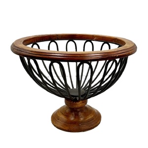 Nouveau panier de rangement pour fruits de luxe en métal de qualité supérieure, style antique, design élégant, avec taille et forme personnalisées en bois - Product Image 6