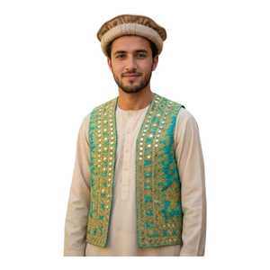 Chaleco Afgano Bordado Premium para Hombre, Chalecos y Chaquetas Tradicionales Étnicas, Talla Personalizada, OEM, Venta al Por Mayor - Product Image 1