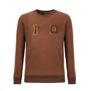 Sweat-shirt à col rond IOTA PHI THETA 1911 marron en laine avec broderie 3D, fraternités, doublure en chenille respirante et douce - Product Image 1