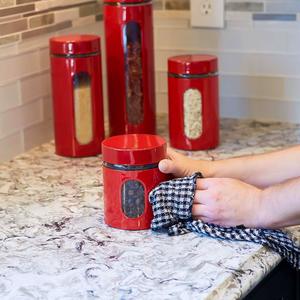 Modern Stainless Steel <b>Storage</b> Jar Canister Set Gold Finish <b>Kitchen</b> Food <b>Storage</b> <b>Containers</b> with Lid - Product Image 4
