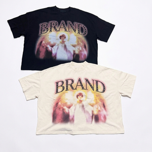 Custom Angel Graphic Print Unisex <b>Y2K</b> Streetwear Organic Cotton Oversized Short Sleeve T <b>Shirt</b> Vintage Casual Hip Hop Loose Fit - Product Image 1