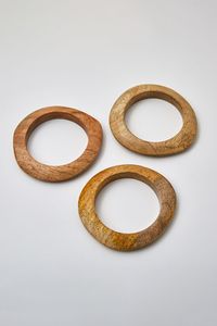 Premium Handcrafted Sheesham Wood <b>Bangles</b> with Brass Charms and Special Coating - Product Image 1