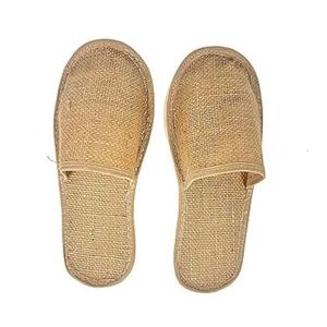 Chaussons jetables en jute naturel à bout ouvert pour hôtels, idéaux pour l'hôtellerie, les chambres d'hôtes, les voyages et le confort quotidien - Product Image 5