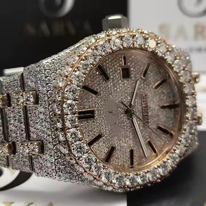Reloj de Lujo con Diamantes Moissanite para Hombre, Diseño Elegante, Reloj Analógico de Cuarzo para Uso Diario y un Look con Estilo - Product Image 3