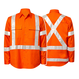 Camisetas de Alta Visibilidad de Manga Larga, Talla Grande, de Algodón, Transpirables, con Cinta Reflectante, Uniformes de Trabajo Personalizados para Hombre, Ropa de Seguridad Industrial para Carreteras - Product Image 1