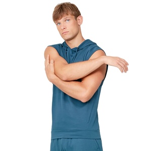 Best Quality Custom Printed Logo Sleeveless Zipper-Up <b>Hoodie</b> for Men Gym Fitness Spring <b>Workout</b> Wear Polyester/Cotton Quick Dry - Product Image 3