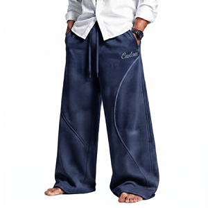 Men Luxury Heavyweight Cotton Fleece Jogger Pants Custom GSM <b>Oversized</b> Streetwear <b>Sweatpants</b> For Winter - Product Image 2