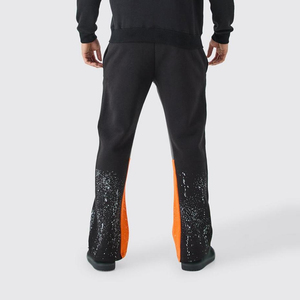 กางเกงขายาวคุณภาพสูง ผ้าฟลีซหนานุ่ม สไตล์สตรีทแวร์ เป็นมิตรต่อสิ่งแวดล้อม แห้งเร็ว มีเชือกผูกเอว ผ้าฝ้าย สำหรับผู้ชาย สีซีดจางแบบซันเฟด ตัดเย็บแบบแผง - Product Image 4