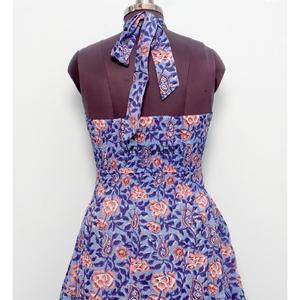 Robe longue d'été en coton doux à imprimé floral, style doux, écologique, sans manches, faite à la main en coton indien pour femmes - Product Image 6