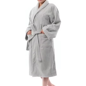 Peignoir de nuit unisexe en tissu éponge doux, respirant et thermique, 100 % coton éponge, vente en gros pour fabricants - Product Image 3