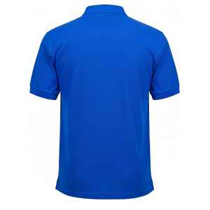 เสื้อโปโลผู้ชายสีน้ำเงินรอยัลคุณภาพสูงแบบสั่งทำพิเศษ คอริบ ทรงเข้ารูป พร้อมปักโลโก้ตามต้องการ - Product Image 2