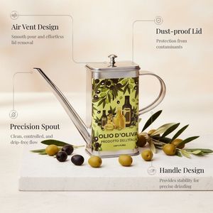 [Holar] Dispensador de Aceite de Oliva Rectangular de Acero Inoxidable de Alta Calidad Hecho en Taiwán, 17 oz, para Cocina - Product Image 2