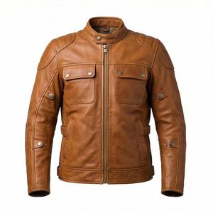Chaqueta de Motociclista de Cuero Genuino para Hombre de la Mejor Calidad, Nueva Colección de Invierno, Chaquetas de Motocicleta con Protecciones Desmontables Personalizadas - Product Image 1