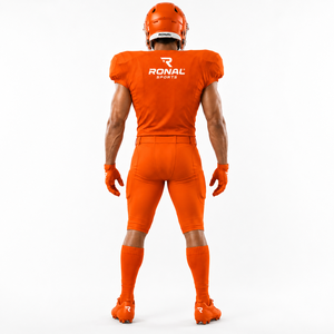 Conjunto de Uniforme de Fútbol Americano para Hombre RONAL, Jersey Ajustado Naranja y Pantalones, Absorbe la Humedad, para Todas las Temporadas, Ropa de Equipo - Product Image 4