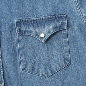 Chemise en jean classique pour homme, manches longues, décontractée, boutonnée, en coton bleu, pour tous les jours, les activités de plein air et les tenues semi-formelles - Product Image 4