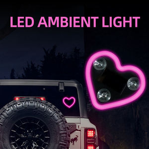 Luz Ambiental LED en Forma de Corazón para Coche, Decoración Interior Rosa para Ventana de Coche, Luz de Neón con Ventosa - Product Image 1