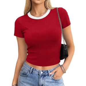 Manufacture New Customized Fashion Ladies OEM Comfortable High Quality 100% Cotton Breathable Summer Women Gym <b>Crop</b> Top - Product Image 3