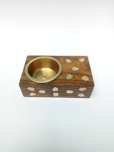 Decorative Religious Wooden Bakhoor Burner Golden Antique Finish Arabic Incense Burner Hand-made Natural <b>decor</b> incense - Product Image 2