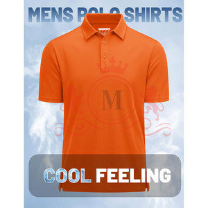 Active Wear <b>Orange</b> <b>Polo</b> Shirt Soft Performance Fabric Breathable Modern Fit Short Sleeve Everyday Comfort - Product Image 3