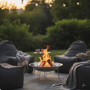 Brasero de Metal Moderno Ecológico de Primera Calidad con Gas Natural para Asados al Aire Libre, Patio, Jardín y Camping Familiar Portátil - Product Image 1