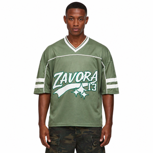 Olive Green American Football Jersey Unisex V Neck Custom Brand Logo <b>Mesh</b> UV Protection Quick Dry Breathable OEM Wholesale <b>Top</b> - Product Image 1