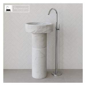 Lavabo de Pedestal de Mármol Moderno Estilo Italiano con Desagüe, Ecológico, Resistente al Agua, Lavabo de Lujo para Baño, para Uso en Almacenes - Product Image 1